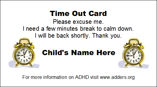 Free Printable Time Out Cards